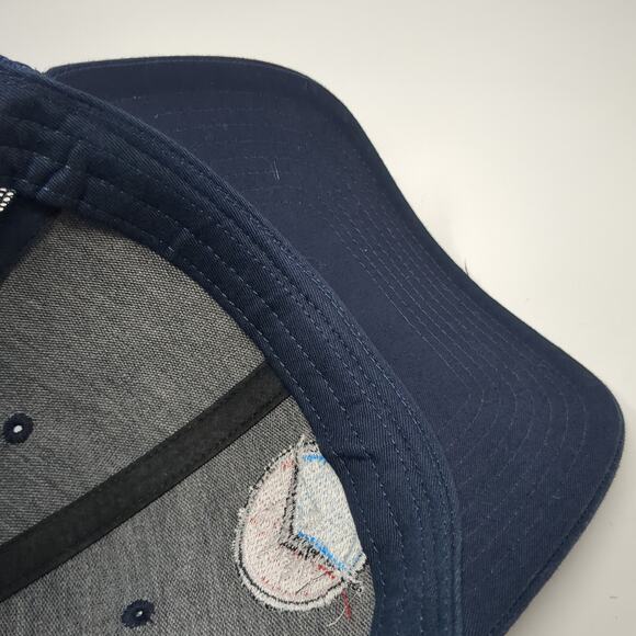 Richardson Snapback Trucker Hat Blue One Size Adjustable Mesh Back Embroidered - Picture 8 of 10